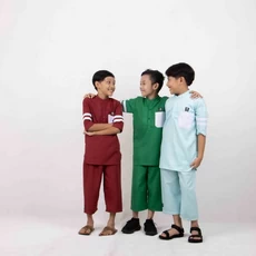 Baju Koko Kurta Anak Warna Putih dhuha Tanggung