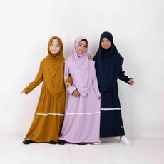 Gamis Anak Warna Hijau Botol SD IT Terbaru