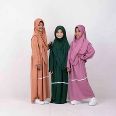 Gamis Anak Warna Navy TPA Umur 9 Tahun