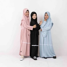 Gamis Anak Bahan Wolfis Syari Umur 12 Tahun