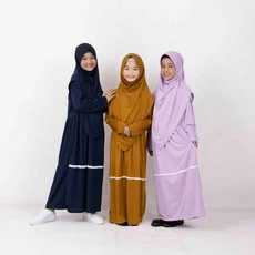 Gamis Anak Kombinasi 2 Warna Lebaran Umur 13 Tahun