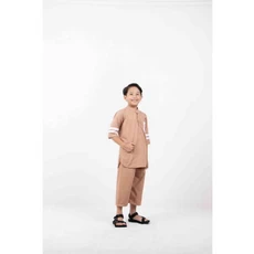 Model Koko Kurta Anak Kombinasi hitam Tanggung