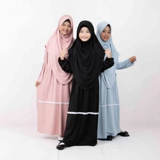 Gamis Anak Warna Navy Syari Umur 6 Tahun