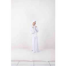 Jilbab Anak Warna Putih Syari Umur 10 Tahun