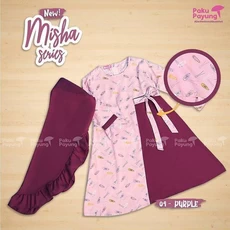 Gamis Anak Perempuan Kembaran Adik Kakak Polos Tanggung