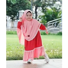 Gamis Syari Anak Perempuan 12 Tahun Dress Muslim Polos Upright