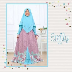 Baju Gamis Putih Anak Perempuan Modern Paku Payung