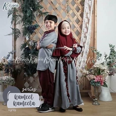 Baju Gamis Couple Ibu Dan Anak Polos Upright