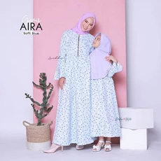 Gamis Anak Hijau Botol Modern Nubi