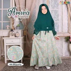 Gamis Set Putih Anak Polos Rabbani