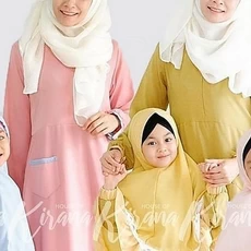 Baju Gamis Anak Perempuan Vega Flower Red Syari Rabbani