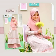 Gamis Anak Kombinasi Kotak Lucu Rabbani