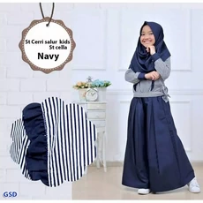 Stelan Gamis Anak Lebaran 9 Tahun