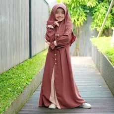 Gamis Anak Syari Set Cadar Cadar 7 Tahun