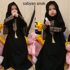 Gamis Couple Ibu Dan Anak Niqab Anak Tanggung