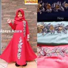 Gamis Anak Kombinasi Polos Lucu Tanggung