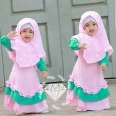 Gamis Anak 6 Th Hijau Botol Lucu Reseller