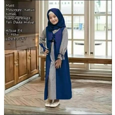 Baju Gamis Anak Kombinasi Saudi 7 Tahun