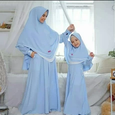 Gamis Anak Kombinasi Polos Lebaran Reseller