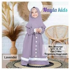 Gamis Anak Satin Saudi Tanggung