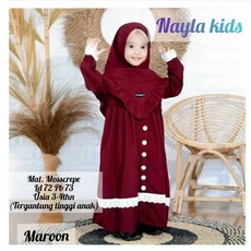 Gamis Anak Syari Polos Syari Gratis Ongkir