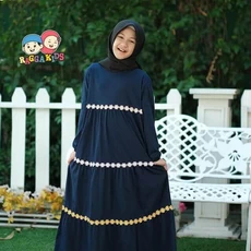Gamis Anak Jersey Premium Pakaian Muslim Anak Perempuan Abaya 5 Tahun