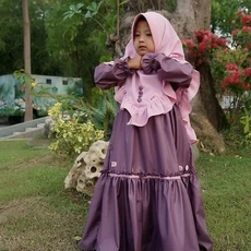 Gamis Anak Polos Dress Muslim DeuLis 9 Tahun