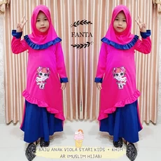 Baju Gamis Anak Perempuan Vega Flower Red Saudi Remaja