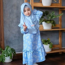 Gamis Anak Wollycrepe Premium Niqab 10 Tahun