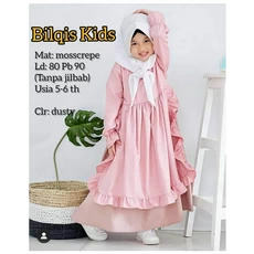 Gamis Anak Wollycrepe Premium Niqab Gratis Ongkir