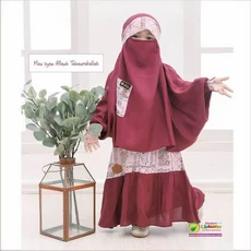 Gamis Syari Anak Anak Niqab 13 Tahun