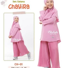 Gamis Anak Alwa Hijab Polos Tanggung