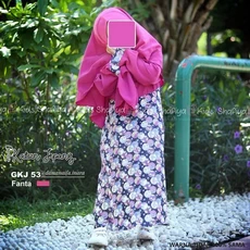 Baju Gamis Anak Kombinasi Seragam 11 Tahun