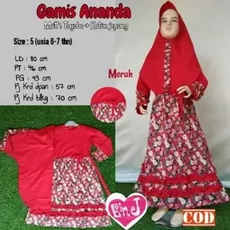 Gamis Couple Ibu Anak Niqab 10 Tahun