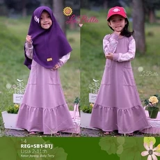 Gamis Anak Hijau Botol SD 13 Tahun