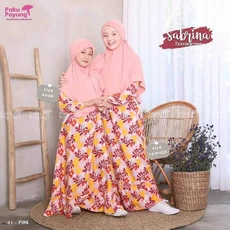 Gamis Brukat Pakaian Muslim Anak Lebaran 7 Tahun