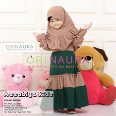 Gamis Anak Maroon Niqab 6 Tahun