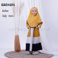 Baju Gamis Anak Zahra Series One Set 12 Tahun