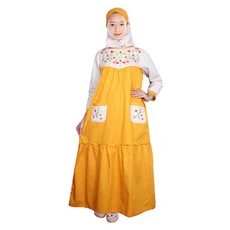 Gamis Anak Cewek Pakaian Muslim Anak Perempuan One Set Remaja
