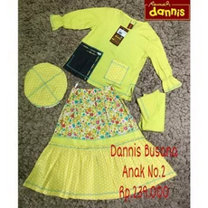 Gamis Anak Kombinasi Polos One Set Terbaru