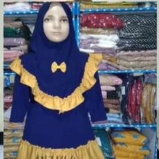 Gamis Kombinasi Anak Perempuan Niqab 6 Tahun