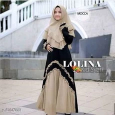 Gamis Anak Kombinasi Polos Ngaji 7 Tahun