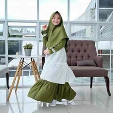 Gamis Kombinasi Anak Perempuan One Set 5 Tahun