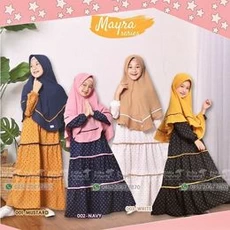 Gamis Anak Bercadar Polos 7 Tahun