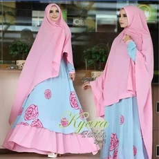 Gamis Coklat Susu Kombinasi Lebaran Dropship