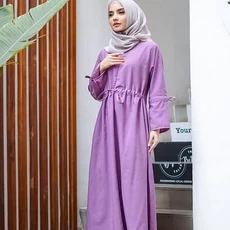 Gamis Bahan Wolfis Syari Tanggung