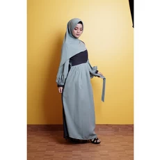 Gamis Batik Kombinasi Niqab Reseller