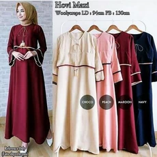 Gamis Polos Kombinasi Polos Terbaru