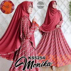 Gamis Crepe Kombinasi Polos Dropship