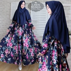 Gamis Syari Sky Blue Murah Tanggung